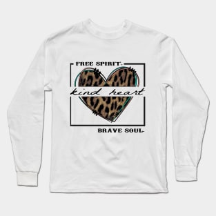 Kind Heart leopard Long Sleeve T-Shirt